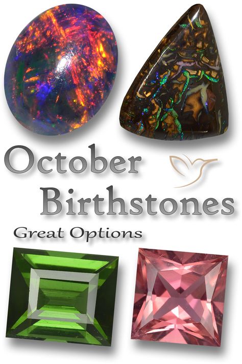 The October Birthstones, Opal and Tourmaline are very unique and offer endless options for healing and color choices. Tourmaline is just the right choice for any type of jewelry since it has a great durability. #birthstone #gemstone #article #guide #gemstonearticle #stone #birthgemstone #opal #opalbirthstone #october #octoberbirthstone #tourmaline #tourmalinebirthstone Birthstone For October, October Horoscope, October Gemstone, Birth Stones Chart, Birthday Stone, Birthstones By Month, Aquamarine Birthstone, Birthstone Gems, Topaz Birthstone