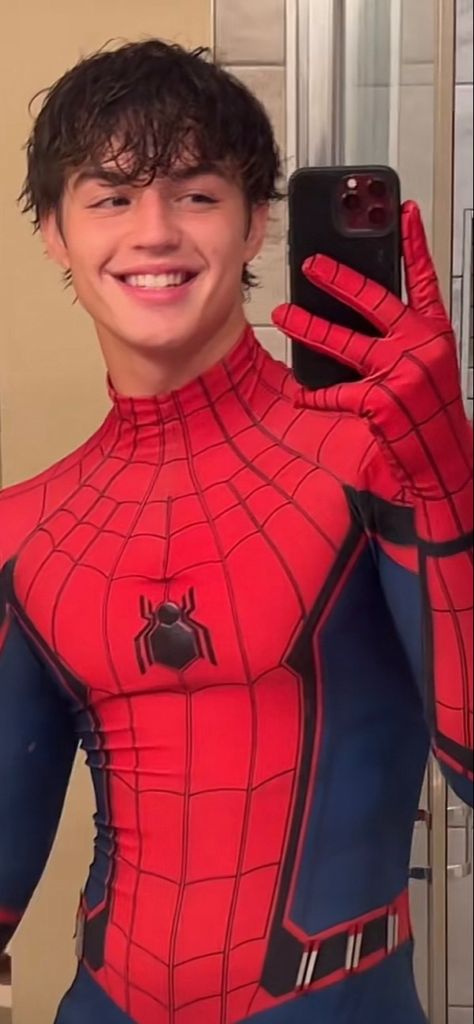 Guys In Spiderman Suit, Spiderman Costume Aesthetic, Men In Spiderman Suits, Hot Guy Halloween Costumes, Spiderman Costume Men, Spiderman Cosplay Men, Mens Spiderman Costume, Hot Spiderman, Smash Guys