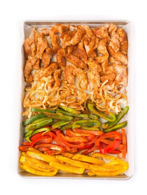 Healthy Sheet Pan Chicken Fajitas | Haute & Healthy Living Healthy Sheet Pan Chicken, Chicken Fajitas Seasoning, Best Fajita Recipe, Sheet Pan Fajitas, Pan Fajitas, Healthy Sheet Pan, Sheet Pan Chicken Fajitas, Chicken Fajita Casserole, Chicken Freezer Meals