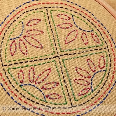 Kantha Work-Outlines - Tutoriels de broderie à la main de Sarah Kantha Designs Pattern, Kasida Work Embroidery, Kantha Embroidery Designs Hand Stitching, Katha Work Embroidery, Different Stitches Hand Embroidery, Kantha Embroidery Designs Pattern, Kantha Work Designs, Kantha Embroidery Designs Motifs, New Hand Work Designs