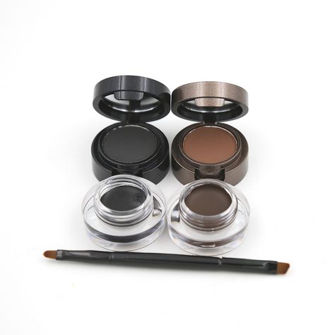 Powder Eyebrows, Brown Gel Eyeliner, Eyeliner Brown, Powdered Eyeliner, Alat Makeup, Eyebrow Powder, Eyebrow Liner, Eyebrow Eyeshadow, Eyeliner Gel