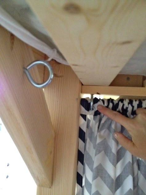 curtains for hideout under clubhouse bed Bunk Bed Curtains, Loft Curtains, Loft Bed Curtains, Bunk Bed Tent, Bed Fort, Ikea 2015, Ikea Kura Bed, Murphy Bed Ikea, Diy Loft Bed