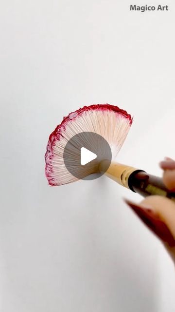 Painting Flower Acrylic, How To Paint On Canvas, Watercolour Inspiration Flowers, How To Draw A Flower, Beautiful Flowers Drawing, Brushpens Art, How To Paint Flowers Acrylic, Fan Brush Painting, Tiny Watercolor Paintings