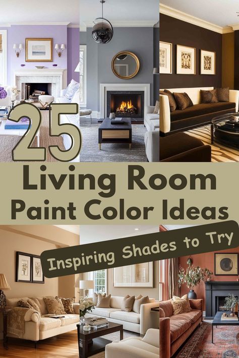 Revamp your living room with these 25 stunning paint color ideas! From calming neutrals to bold hues, discover the perfect shade to make your living room stylish and inviting. #LivingRoomDecor #PaintColorIdeas #HomeInspiration #LivingRoomDesign #InteriorStyling #PaintColor Painting My Living Room Ideas, Front Room Colors Scheme, Painting The Living Room Ideas, Farmhouse Paint Colors For Living Room, Best Color Schemes For Living Room, Accent Paint Wall Ideas Living Room, Living Room Paint Wall Ideas, Repainting Living Room Walls, Living Room Wall And Trim Colors