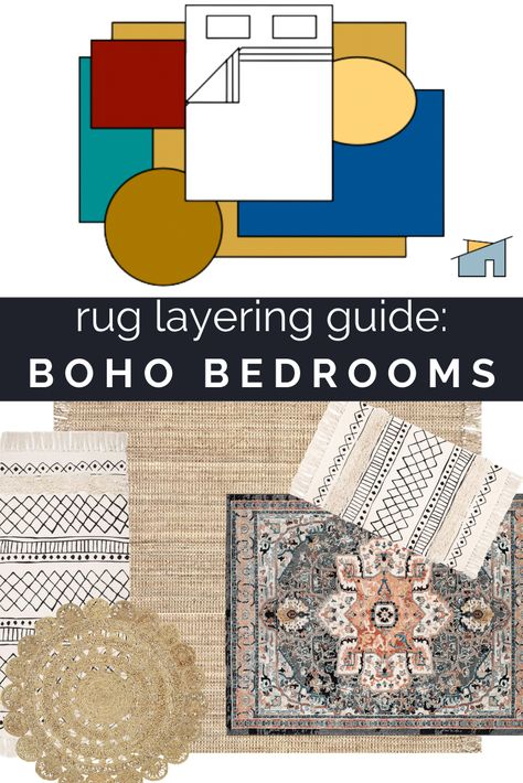 Layered Rugs In Bedroom, Boho Rug Layering Bedroom, Bedroom Rug Layering, Rugs In Bedroom Bohemian, Layering Rugs In Bedroom, Layered Rug Bedroom, Layer Rugs Bedroom, Double Rug Bedroom, How To Layer Rugs Bedroom