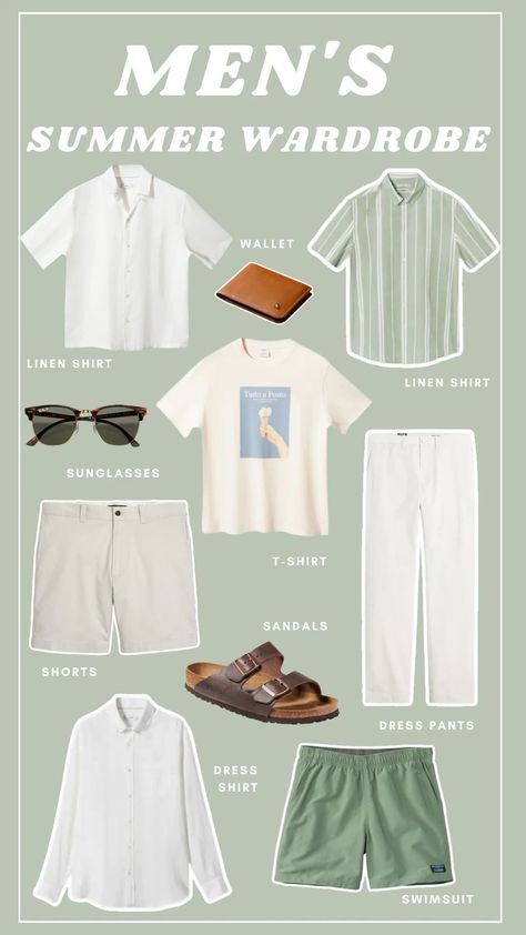 [PaidLink] 38 Incredible Casual Summer Outfits Men Insights You Don't Want To Miss This Spring #casualsummeroutfitsmen Mens European Style Summer, Minimalist Wardrobe Men Summer, Simple Casual Outfits Men, Aesthetic Fits Men Summer, Mens Capsule Wardrobe Summer Travel, Minimalist Summer Outfit Men, Summer In Italy Outfits Men, Summer Wardrobe Men, Summer Capsule Wardrobe Men