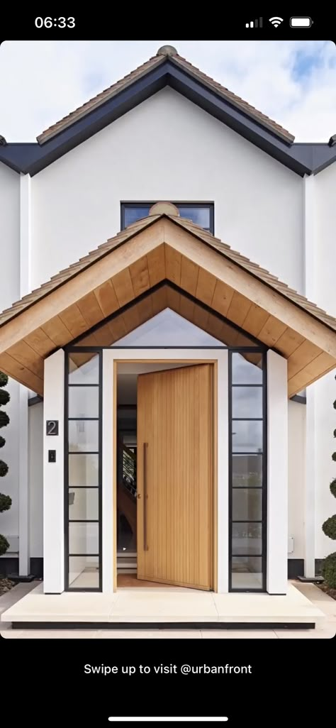 Front Doors Uk Ideas, Front Of House Extension, Modern Front Porch Ideas Uk, Entry Porch Ideas Entrance, Bungalow Entrance Design, Uk Porch Ideas, Front Porch Design Uk, Entry Extension, Closed In Front Porch Ideas