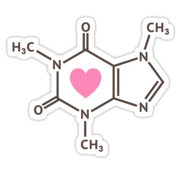 Pharmacy Art, Molecule Tattoo, Caffeine Molecule, Medical Stickers, Pink Love Heart, Science Stickers, Black And White Stickers, Molecular Structure, School Stickers