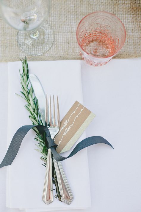 Natural Rosemary Table Setting Rosemary Wedding Decor, Cmas Table, Dance 2023, Rustic Backyard, Tafel Decor, Tablescape Inspiration, Santa Barbara Wedding, Table Scape, Decor Flowers