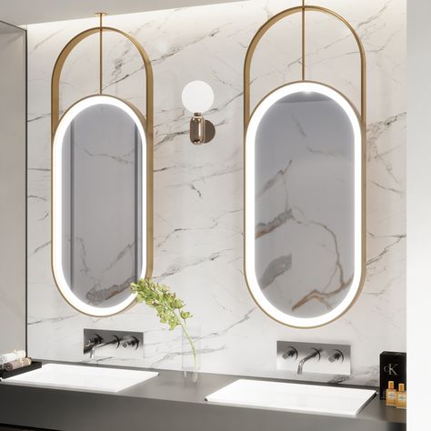 Hollow Hanging Oval Mirror Ceiling Hanging Makeup Bathroom Mirror Light Wall Aesthetic Miroir Salle De Bain Mirror Shower EB5BM| | - AliExpress Makeup Studio Decor, Backlit Bathroom Mirror, Mirror Ceiling, Backlit Mirror, Bath Mirror, Smart Mirror, Illuminated Mirrors, Perfect View, Fitness Room