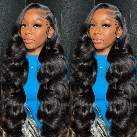 PRICES MAY VARY. 13x6 Lace Front Wigs Human Hair Material: 100% Unprocessed Brazilian virgin human hair body wave frontal wig 180 density, full and thick, no shedding, no smell, no tangled, silky and bouncy, can be dyed, bleached, straightened and restyled. Body Wave HD Lace Front Wigs Detail: 13x6 HD Transparent Swiss Lace, soft and breathable, suitable for most skins, easy to bleach knots, easy to install, natural hairline with baby hair looks more natural. Body Wave Wigs Human Hair Quality: 1 Lace Front Middle Part Curls, Long Wig With Curls, 28 Inch Wig Straight, Birthday Hairstyles Wigs For Black Women, Black 30 Inch Buss Down, Body Wave Wig Hairstyles For Black Women, Front Lace Wigs Human Hair Straight, Side Part Body Wave Wig Hairstyles, Wigs For Black Women Hairstyle