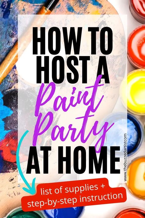 Paint And Puff Party, Sip And Paint Ladies Night Ideas, Diy Canvas Painting Ideas Easy, Host A Painting Party Diy, Diy Paint N Sip Party, Backyard Paint Party, Birthday Paint And Sip Ideas, Canvas Party Ideas For Adults, Paint Parties Ladies