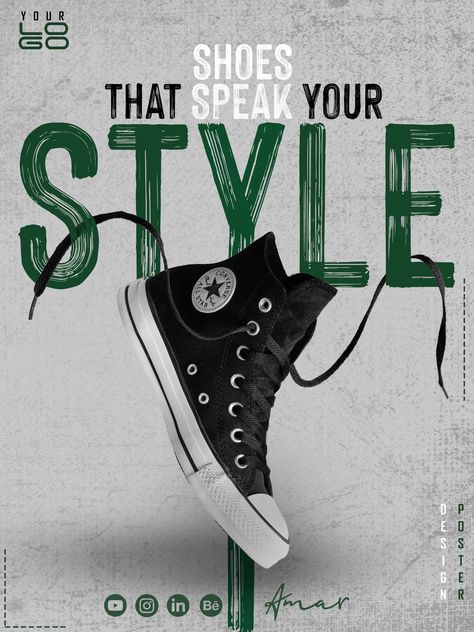 Shoe Sale Poster, Footwear Graphic Design, Sneakers Poster Design, Shoe Marketing, Shoes Instagram Story, Shoes Creative Ads, Nike Advertising, Footwear Illustration, Sneakers Poster