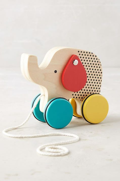 Wooden Toys Design, Pull Along Toys, Wooden Toys Plans, Toys By Age, Wooden Elephant, Kids Wooden Toys, Wooden Baby Toys, Natural Toys, An Elephant