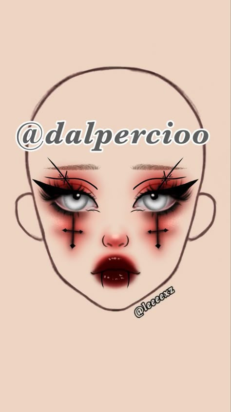 Make Up Guide, Devil Makeup, Halloweenský Makeup, Asian Makeup Tutorials, Holloween Makeup, Makeup Charts, Creepy Makeup, Anime Eye Makeup, Gyaru Makeup