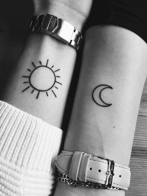 Make it pleasant for your beloved or dear person and suggest him a soulmate matching couple tattoo. Choose one of the 60+ ideas we have listed in our article. Infinity Couple Tattoos, Couple Tattoos Unique Meaningful, Sun Tattoo Designs, Unique Small Tattoo, Small Couple Tattoos, Tattoos Infinity, Couple Tattoos Unique, Couple Tattoo, Moon Tattoo Designs