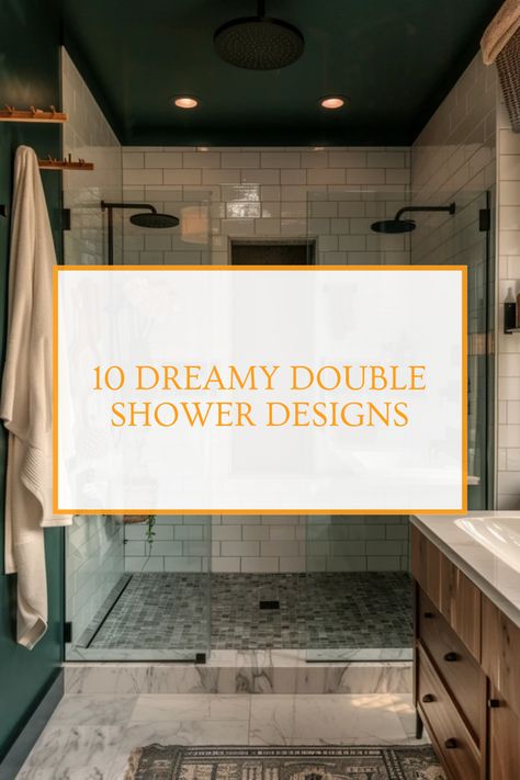 This pin showcases 10 dreamy double shower designs that bring a luxurious touch to any bathroom. Explore stylish configurations, luxury features, and clever use of space to inspire your next bathroom revamp. Double Shower Head Small Bathroom, Master Bath Dual Shower Ideas, Wet Room Double Shower Bathroom, Bathroom Shower Nook Ideas, Long Master Shower Ideas, Walk In Shower Two Shower Heads, Master Shower Plumbing Fixtures, Master Shower With 2 Shower Heads, Shower Dual Shower Heads