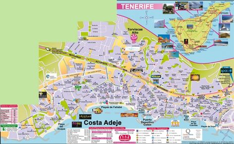 Costa Adeje tourist map | Tourist map, Adeje, Map