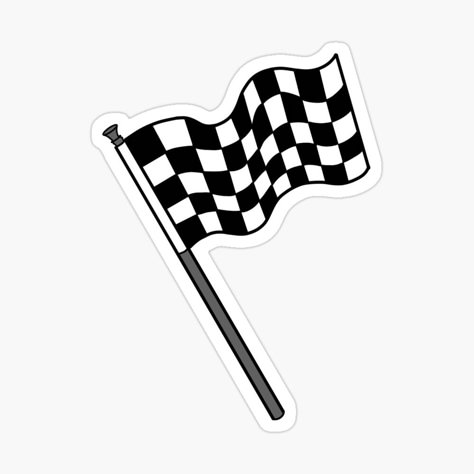 Get my art printed on awesome products. Support me at Redbubble #RBandME: https://www.redbubble.com/i/sticker/Racing-flag-by-shtickfigures/147296250.JCQM3?asc=u Racing Flag Printable, F1 Flag, F1 Flags, Race Car Stickers, Flag Cake Topper, Cycle Stickers, Race Flag, Friends Stickers, Sack Race