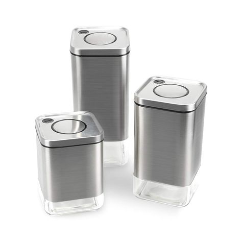 3-Piece Airtight Food Storage Containers Set -- Be sure to check out this awesome product.-It is an affiliate link to Amazon. Canister Sets For Kitchen, Coffee Storage Containers, Best Kitchen Storage, Steel Storage Containers, Stainless Steel Food Containers, Sugar Storage, Sugar Container, Coffee Container, Coffee Storage