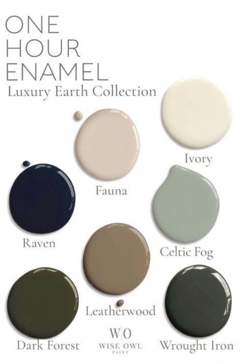 These 7 new colors make up the Luxury Earth Collection from Wise Owl One Hour Enamel. Visit our Etsy store or our website at https://www.littlebiteverything.net Nature Inspired House, Wise Owl One Hour Enamel, Honeycomb House, Wrought Iron Paint, Nude Color Palette, Paint Pallets, Bedroom Paint Color, Phoenix Artwork, Best Neutral Paint Colors