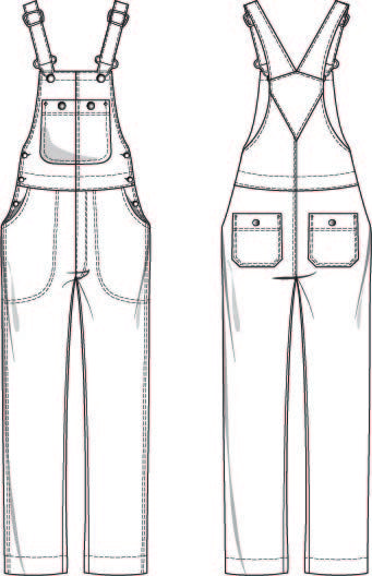 Drawing Of Overalls, Overalls Technical Drawing, Clothing Technical Drawing, Overall Illustration, Dungarees Drawing, How To Draw Overalls, Overalls Illustration, Overall Sketch, Drawing Overalls