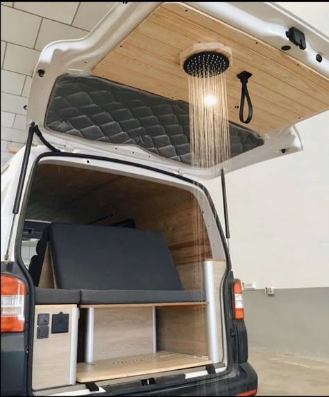 Shower With A View, T3 Vw, Kombi Motorhome, Kombi Home, Van Conversion Interior, Campervan Life, Build A Camper Van, Vintage Airstream, Build A Camper