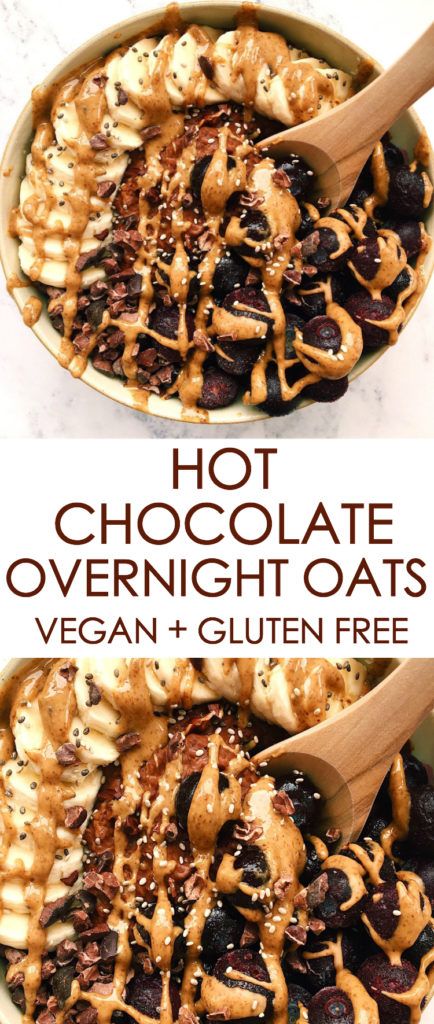 Hot Chocolate Overnight Oats | Gina Burgess Low Carb Vegan Breakfast, Dairy Free Overnight Oats, Overnight Oats Vegan, Dairy Free Hot Chocolate, Chocolate Overnight Oats, Vegan Overnight Oats, Nutrition Label, Oat Recipes Healthy, Breakfast Oatmeal