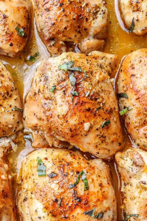 A mouth-watering Baked Boneless Chicken Thigh recipe you will make on repeat. Baked Boneless Chicken, Chicken Thighs In Oven, Chicken Thighs Baked, Baked Boneless Chicken Thighs, Chicken Thighs Dinner, Chicken Thigh Recipe, Oven Baked Chicken Thighs, Produce Recipes, Chicken Recipes Boneless