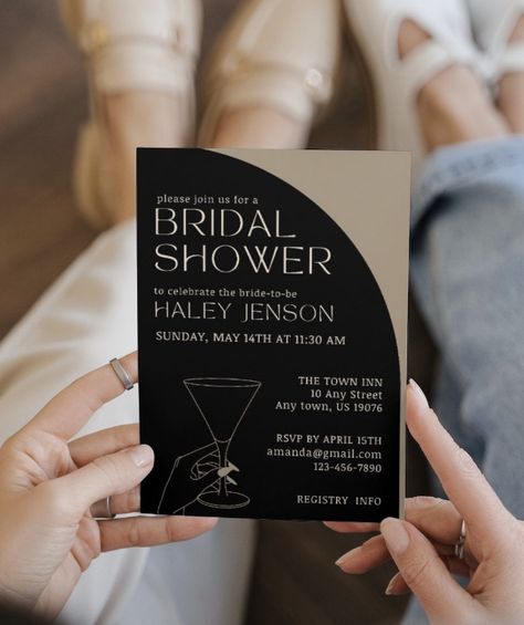 Invitation template, edit on canva, espresso martini theme bridal shower Martini Bridal Shower Theme, Night Time Bridal Shower Ideas, Martini Bridal Shower Ideas, Espresso Martini Bridal Shower Theme, Shower Vibes, Masculine Wedding, Espresso Martini, Bridal Shower Theme, Diy Template