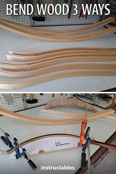 Bend Wood Furniture, How To Make Curved Wood, How To Bend Wood Into A Circle, Bending Wood Projects, Wood Steam Bending, Bending Wood Diy, Bend Wood Diy, Wood Bending Projects, How To Bend Wood Diy