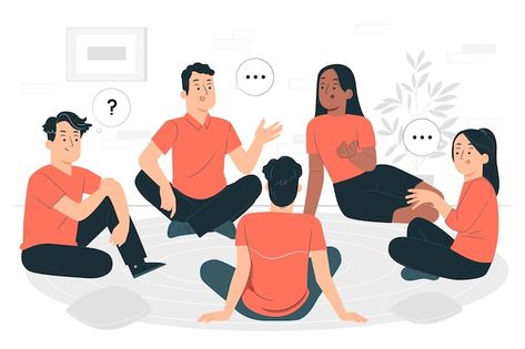 Group discussion concept illustration | Free Vector #Freepik #freevector #people-speaking #people-talking #talk #speaking The Marrow Thieves, English Lounge, Bridge Pavilion, Recruitment Poster Design, Solar Panel Project, Women Vector, Presentation Pictures, Art Of Persuasion, Communication Illustration