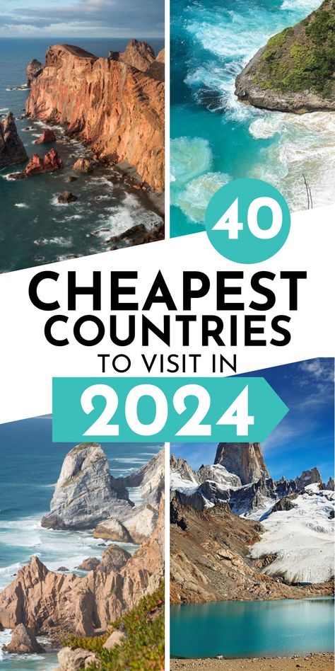 Are you planning your next trip? Find out the top 40 cheapest countries to visit in 2024! You can also find tips on how to travel on a budget to these destinations. Tips on average hotel, hostel, food cost and transportation, and daily suggested budget for vacations. #travelhacks #cheaptravel #budgettravel #cheapdestinations #travel #travelonabudget #traveldestinations Hostel Food, Cheapest Countries To Visit, Cheap Places To Travel, Food Cost, Top Places To Travel, Budget Friendly Travel, Travel Inspiration Destinations, Countries To Visit, Budget Travel Tips