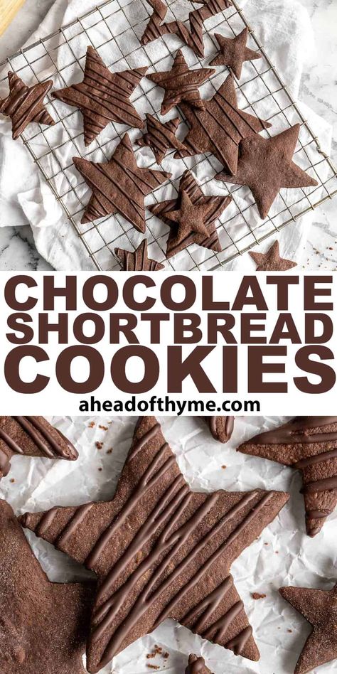 Whipped Shortbread Cookies, Chocolate Shortbread, Chocolate Shortbread Cookies, Christmas Shortbread, Xmas Baking, Frozen Cookie Dough, Christmas Baking Recipes, Ginger Bread Cookies Recipe, Shortbread Cookie Recipe