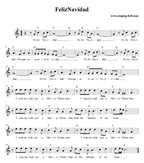 Feliz Navidad_singing-bell Christmas Piano Sheet Music, Piano Songs Sheet Music, Easy Sheet Music, Trumpet Sheet Music, Song Notes, Trumpet Music, Christmas Piano, Clarinet Sheet Music, Clarinet Music