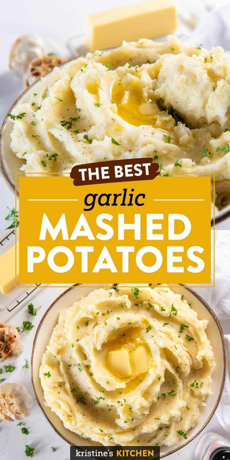 The best easy Garlic Mashed Potatoes recipe! These roasted garlic mashed potatoes are creamy, buttery and garlicky! An easy, comforting side dish recipe. Best Mashed Potatoes Recipe, Mashed Potatoes Recipes, Sour Cream Mashed Potatoes, Cream Cheese Mashed Potatoes, بطاطس مهروسة, Creamy Mashed Potatoes Recipe, Garlic Mashed Potatoes Recipe, Creamy Garlic Mashed Potatoes, Tin Eats