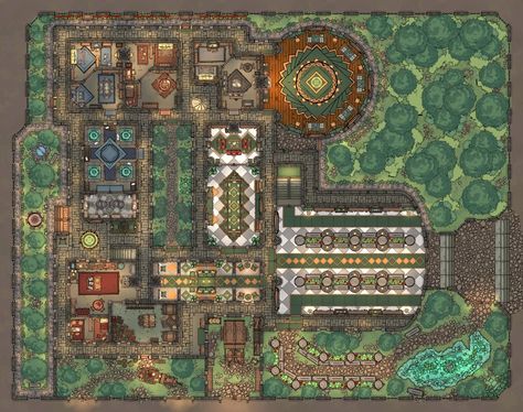 Dnd Estate Map, Pathfinder Maps, Cartographers Guild, Underground Dungeon, Dungeon Tiles, Dnd World Map, Tabletop Rpg Maps, The Caravan, Dnd Items