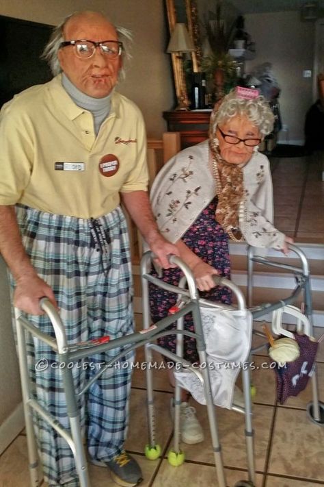 Senior Citizen Costume, Old Man Halloween Costume, Old People Costume, Easy Adult Halloween Costumes, Old Man Costume, Old Lady Costume, Couple Costume, Couple Costumes, Holloween Costume