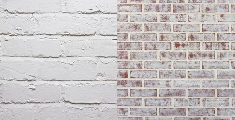 Acid Wash Brick, Limewash Vs Whitewash, Whitewash Brick House, Limewash Brick Exterior, White Wash Brick Exterior, Limewash Brick, Wash Brick Fireplace, White Wash Fireplace, Lime Wash Brick