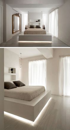 Bed with led lights