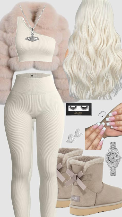 #chav #chavgirl #chavvy #chavy #chavv #uk #british #xx #silver #pandora #blonde #nails #uggs #fitinspo #fit #outfit #outfitinspo #beige Chavvy Outfits, Chav Style, Chav Outfits, Vest And Pants, Teen Swag Outfits, Mood Clothes, Breathable Clothes, Casual Preppy Outfits, Cute Lazy Day Outfits