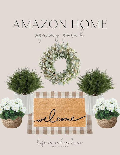 Life on Cedar Lane by Andrea Denes's Amazon Page Life On Cedar Lane, Potted Flowers, Found On Amazon, Entry Way, Modern Boho, Favorite Products, Memorial Day, Front Porch, Home Decorating