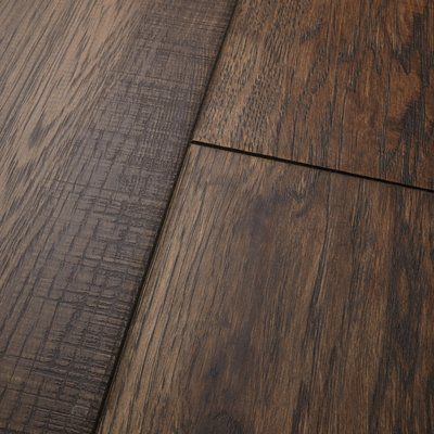 Mannington Restoration Collection® 8'' x 51'' x 12mm Hickory Laminate Flooring in Acorn | Wayfair Mannington Restoration Collection, Hickory Laminate Flooring, Brown Laminate Flooring, Maple Laminate Flooring, Laminate Plank Flooring, Fun Gadgets, Composite Flooring, Brown Laminate, Rustic Wood Floors