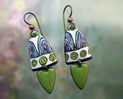 Porcelain Jewellery, Mod Earrings, Paper Jewellery, Abstract Earrings, Polymer Clay Jewelry Diy, Atomic Age, Artisan Earrings, Clay Jewelry Diy, Porcelain Jewelry