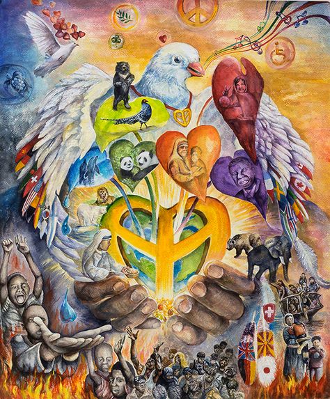 The Art of Kindness: Peace Poster Winner Paints a World of Compassion | Lions Clubs International Peace Drawing Ideas, Peace Drawing, Peace Painting, Lions Clubs International, Peace Poster, Painting Competition, Peace Art, Poster Drawing, Art Poster Design