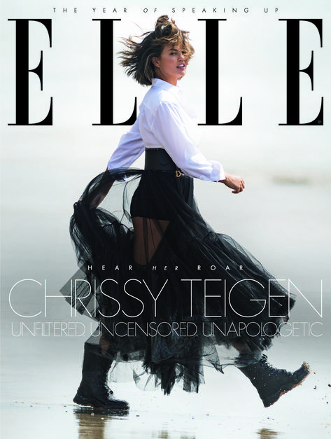 Chrissy Teigen Didn't Think She Would End Up Marrying John Legend - ellemag Elle Covers, 잡지 레이아웃, Magazine Ideas, High Fashion Photography, Fashion Magazine Cover, Fashion Cover, Vogue Covers, Magazine Fashion, Elle Magazine