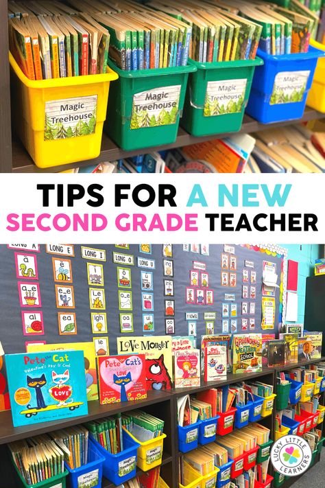 First Year Teacher Elementary, Classroom Library Second Grade, 2nd Grade Class Schedule, Beginner Teacher Classroom, Teaching Second Grade Reading, 2nd Grade Teaching Ideas, Second Grade Teaching Ideas, 2nd Grade Daily Schedule, Grade 2 Centers