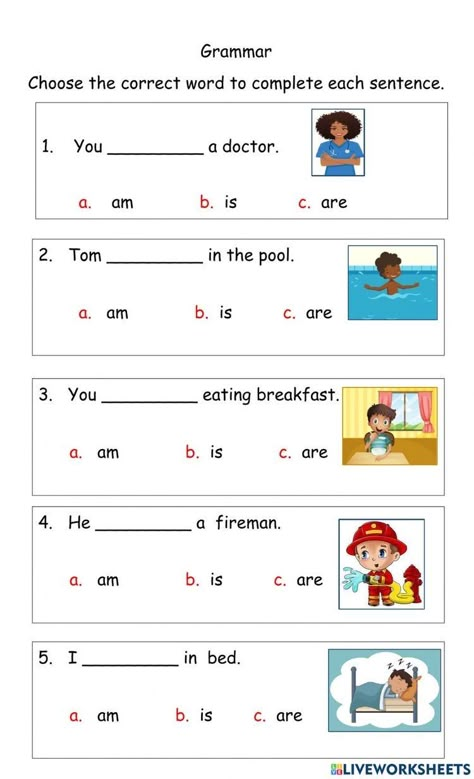 Grade 1 Grammar Activities, Basic English For Grade 1, Grammar Worksheet For Grade 1, English Lessons For Grade 1, Easy Grammar Worksheets, Grade 1 Grammar Worksheets, Use Of Is Am Are Worksheet For Grade 1, Am Is Are Worksheets For Grade 1, Grade 1 English Activities