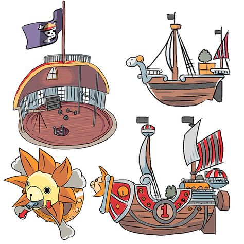 Mundo Estranho magazine - On board the Thousand Sunny on Behance The Thousand Sunny, Sunny Go, One Piece Birthdays, Thousand Sunny, One Piece Bounties, Boat Drawing, One Piece Tattoos, Pop Art Drawing, One Piece Art