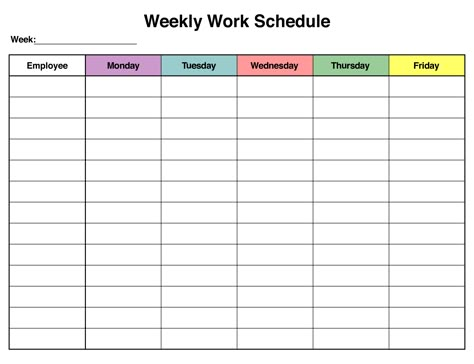 10 Best Free Printable Blank Employee Schedules - printablee.com Free Schedule Template, Weekly Schedule Printable Free, Weekly Time Sheet Free Printable, Timesheets Template Free Printable, Free Printable Schedule Templates, Appointment Template Free Printable, Babysitting Schedule, Schedule Templates For Work, Printable Work Schedule Templates